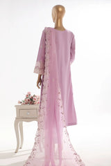 Bin Saeed Stitched 3 Piece Luxury Self & Self Frock Collection-SMK-1598-Purple
