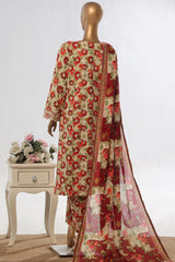 Bin Saeed Stitched 3 Piece Exclusive Emb Lawn Vol-03 Collection-WC-1705-Skin