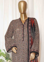Bin Saeed Stitched 3 Piece Printed Vol-01 Collection'2025-WK-2586-black