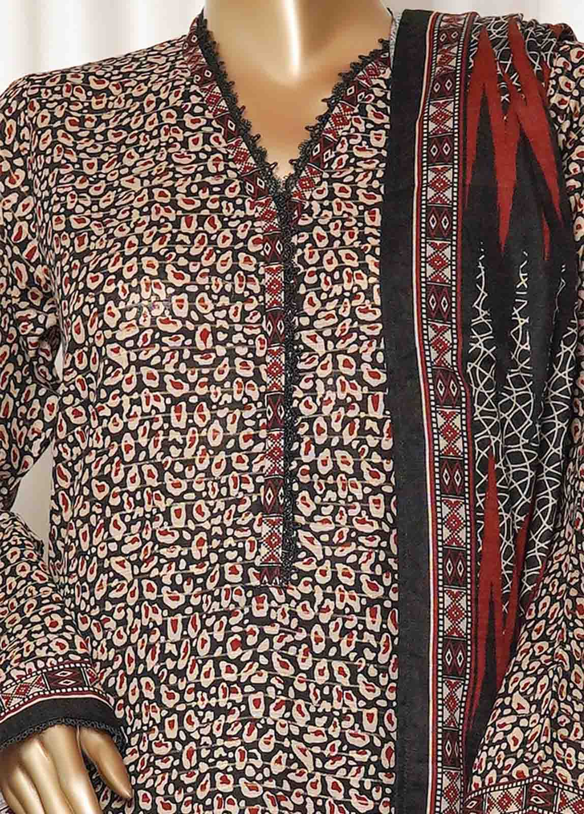 Bin Saeed Stitched 3 Piece Printed Vol-01 Collection'2025-WK-2586-black