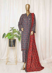 Bin Saeed Stitched 3 Piece Printed Vol-01 Collection'2025-WK-2585-blue