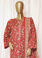 Bin Saeed Stitched 3 Piece Printed Vol-01 Collection'2025-WK-2561-Red