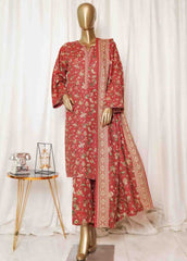 Bin Saeed Stitched 3 Piece Printed Vol-01 Collection'2025-WK-2561-Red