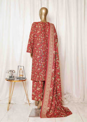Bin Saeed Stitched 3 Piece Printed Vol-01 Collection'2025-WK-2561-Red