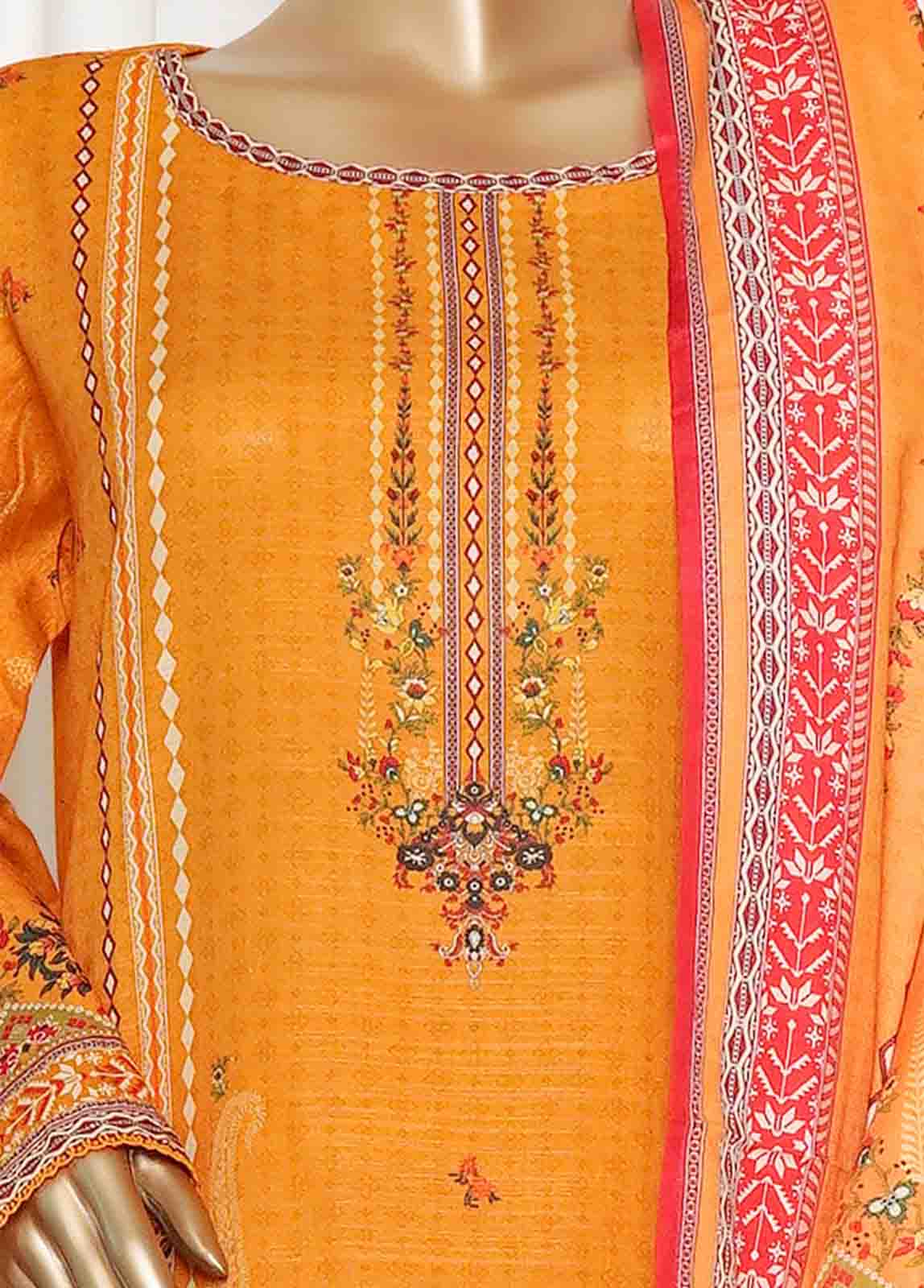 Bin Saeed Stitched 3 Piece Printed Vol-01 Collection'2025-WK-2582-yellow