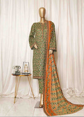 Bin Saeed Stitched 3 Piece Printed Vol-01 Collection'2025-WK-2587-Green