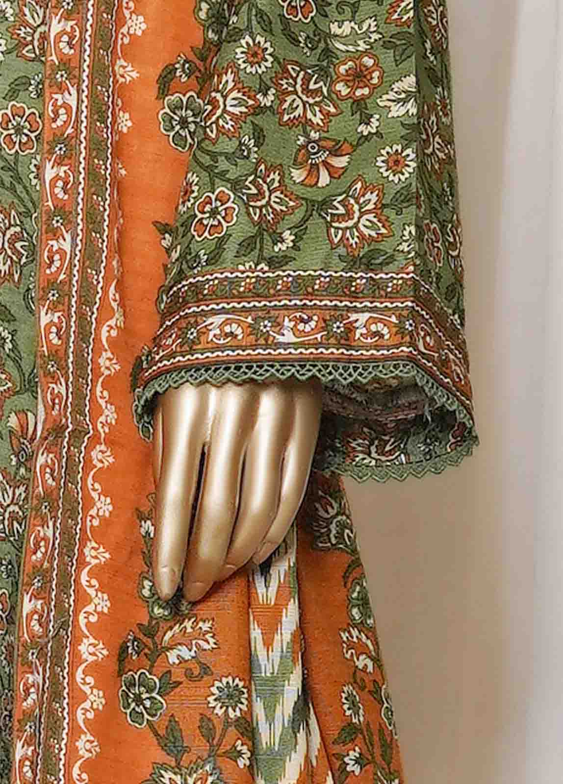 Bin Saeed Stitched 3 Piece Printed Vol-01 Collection'2025-WK-2587-Green