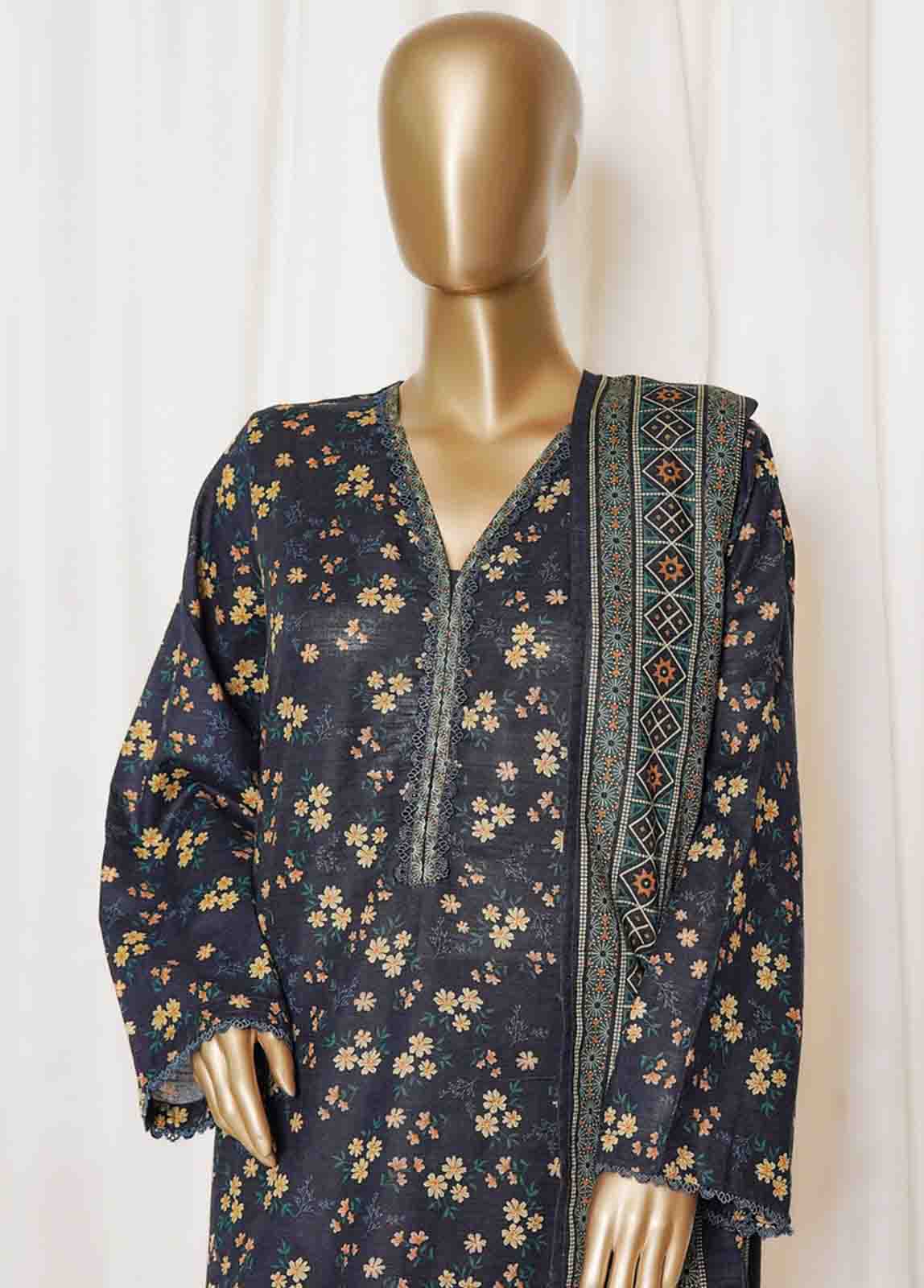 Bin Saeed Stitched 3 Piece Printed Vol-01 Collection'2025-WK-2583-Blue