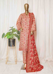Bin Saeed Stitched 3 Piece Printed Vol-01 Collection'2025-WK-2560-Red
