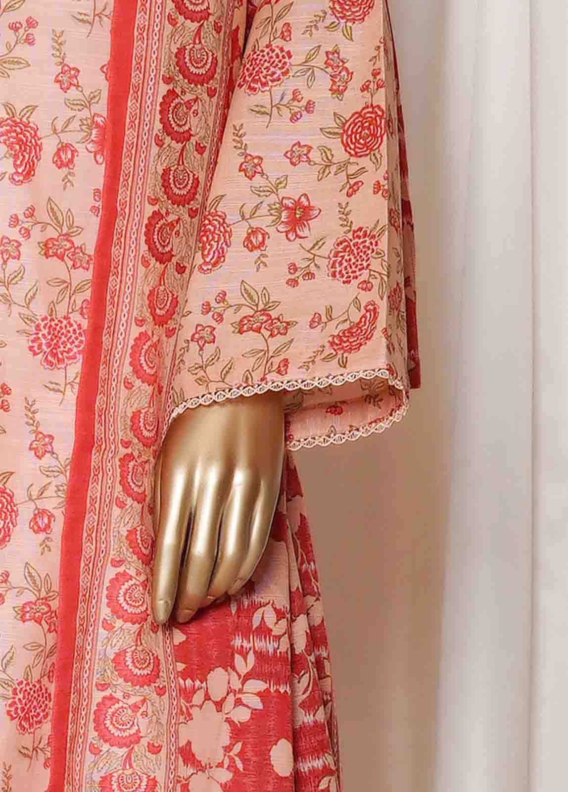 Bin Saeed Stitched 3 Piece Printed Vol-01 Collection'2025-WK-2560-Red