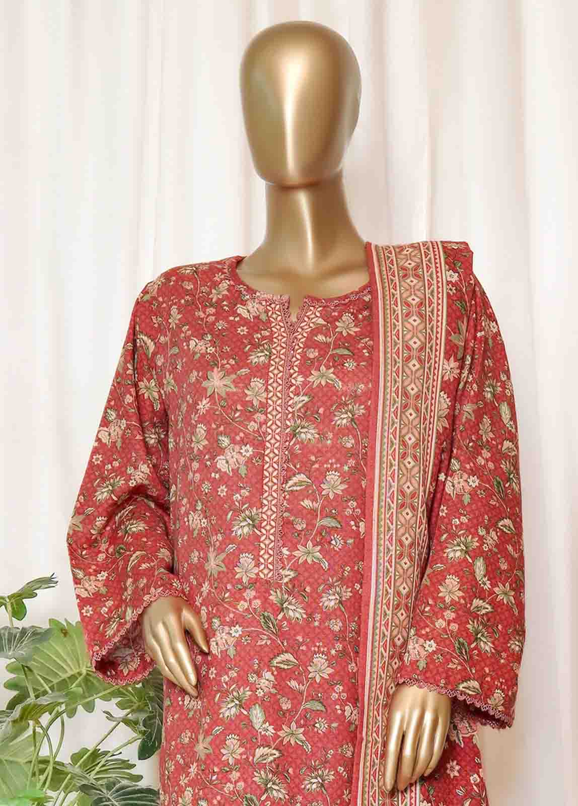 Bin Saeed Stitched 3 Piece Printed Vol-01 Collection'2025-WK-2588-Pink