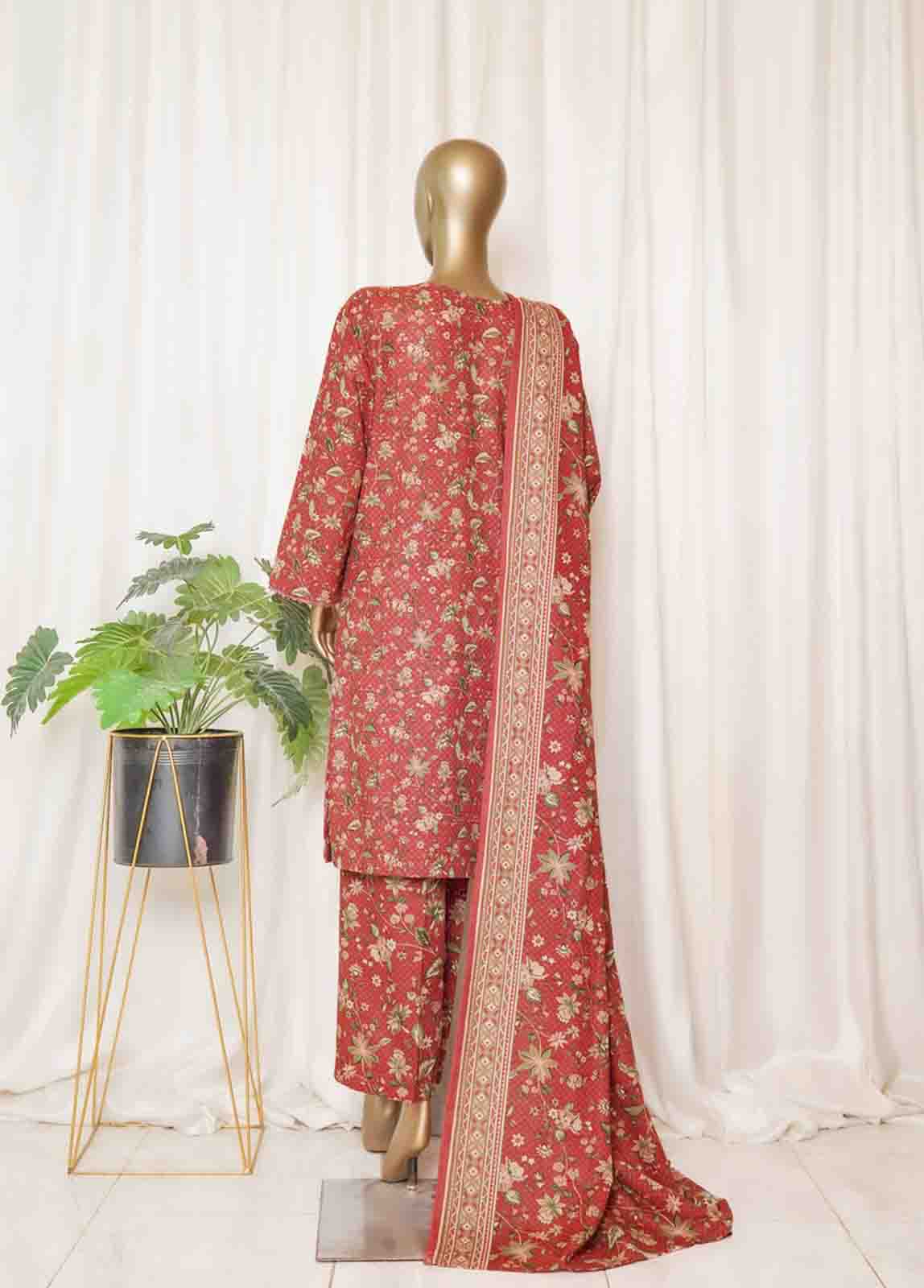 Bin Saeed Stitched 3 Piece Printed Vol-01 Collection'2025-WK-2588-Pink