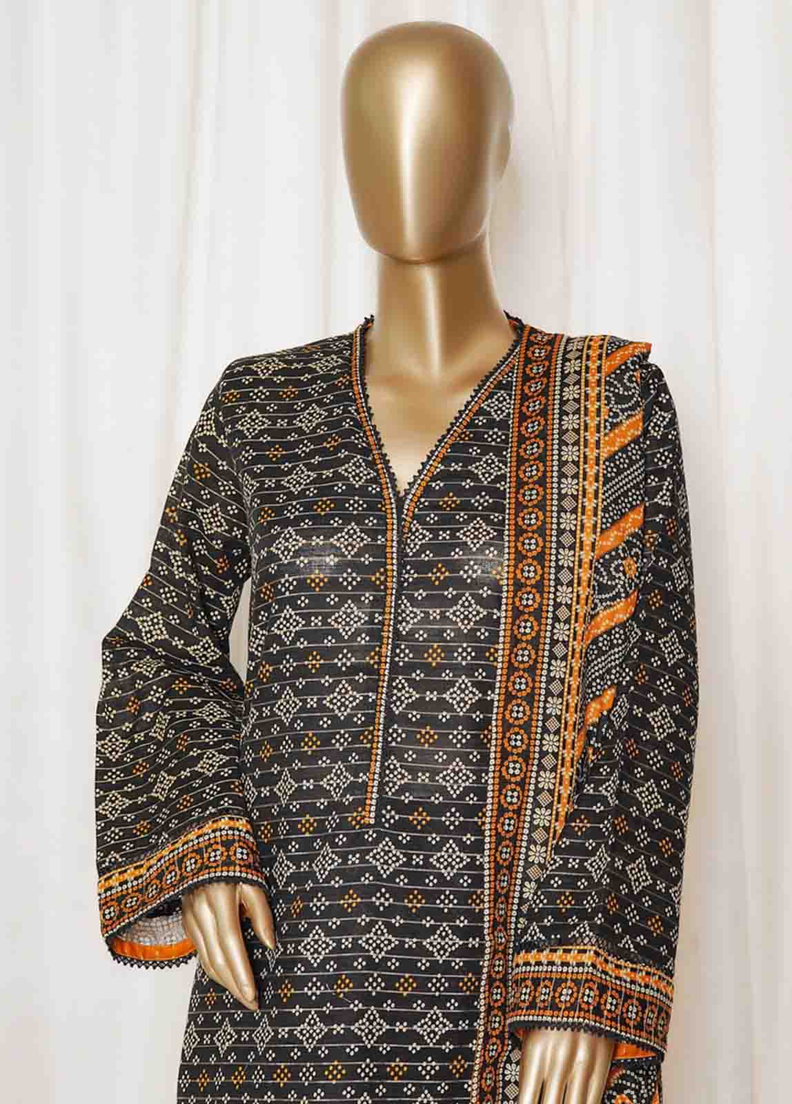 Bin Saeed Stitched 3 Piece Printed Vol-01 Collection'2025-WK-2589-black