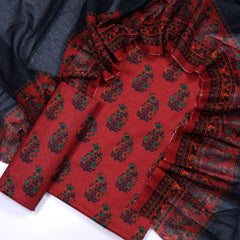Bin Saeed Printed Lawn Unstitched 3 Piece - AS - 2027 - Red - Summer Collection