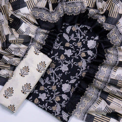 Bin Saeed Printed Lawn Unstitched 3 Piece - AS - 2012 - Black - Summer Collection