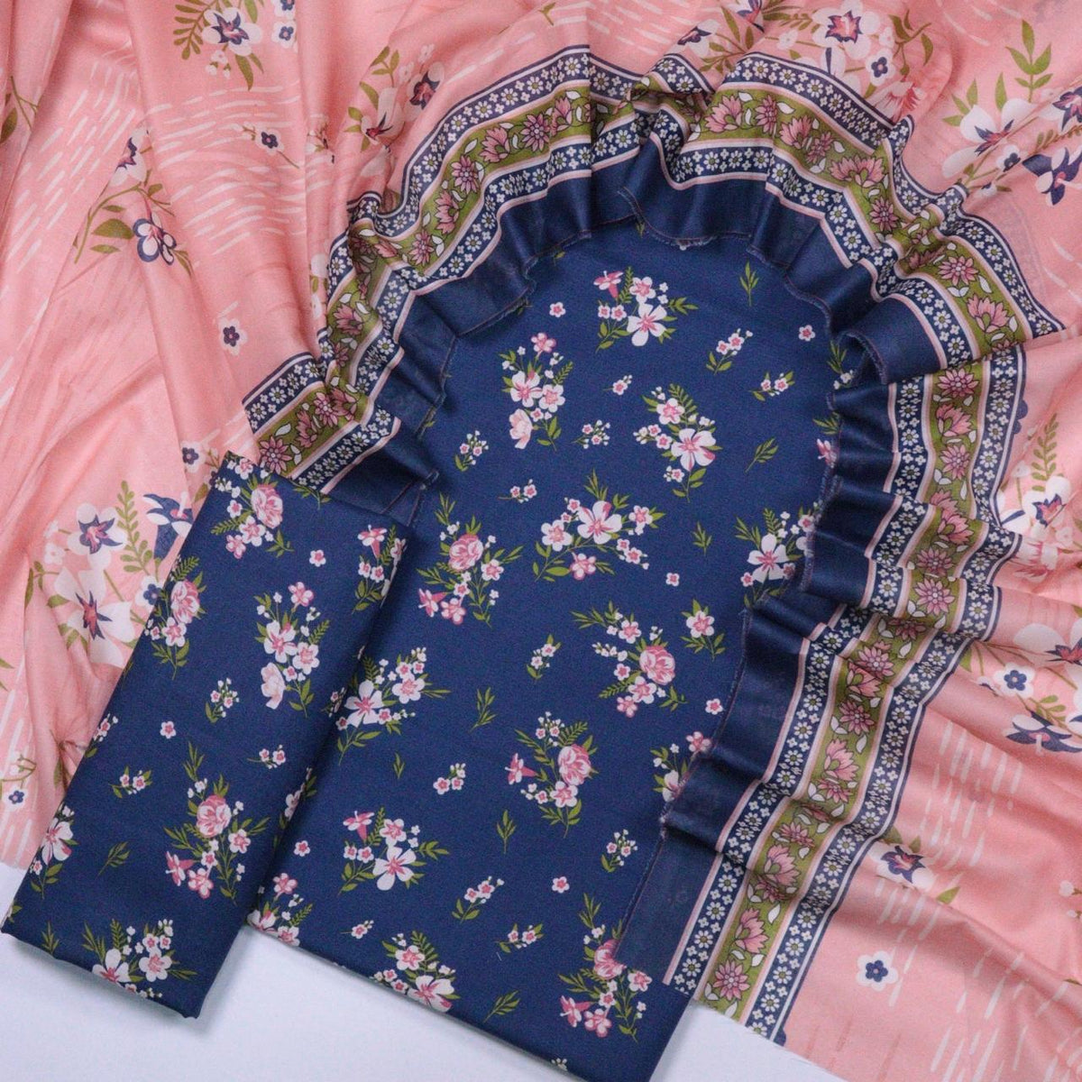 Bin Saeed Printed Lawn Unstitched 3 Piece - AS - 2006 - Blue - Summer Collection