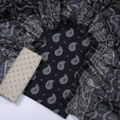 Bin Saeed Printed Lawn Unstitched 3 Piece - AS - 2005 - Black - Summer Collection