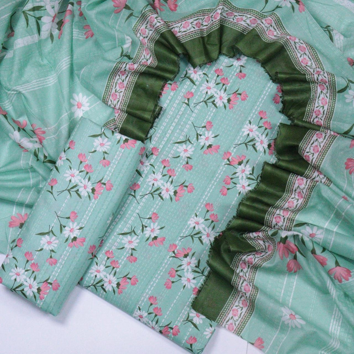 Bin Saeed Printed Lawn Unstitched 3 Piece - AS - 2002 - pista - Summer Collection