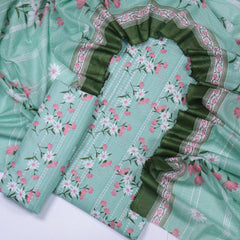 Bin Saeed Printed Lawn Unstitched 3 Piece - AS - 2002 - pista - Summer Collection
