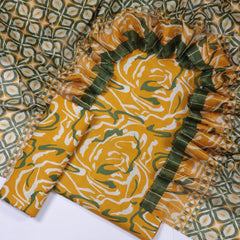 Bin Saeed Printed Lawn Unstitched 3 Piece - AS - 2001 - Yellow - Summer Collection