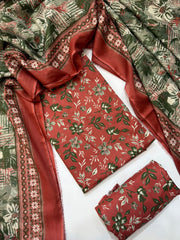 Bin Saeed Printed Lawn Unstitched 3 Piece Suit - D-06