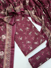 Bin Saeed Printed Lawn Unstitched 3 Piece Suit - D-07