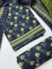 Bin Saeed Printed Lawn Unstitched 3 Piece Suit - D-09