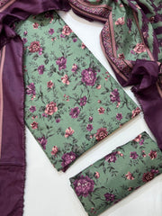 Bin Saeed Printed Lawn Unstitched 3 Piece Suit - D-14