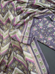 Bin Saeed Printed Lawn Unstitched 3 Piece Suit - D-15