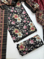 Bin Saeed Printed Lawn Unstitched 3 Piece Suit - D-16