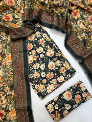 Bin Saeed Printed Lawn Unstitched 3 Piece Suit - D-18