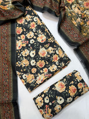 Bin Saeed Printed Lawn Unstitched 3 Piece Suit - D-18