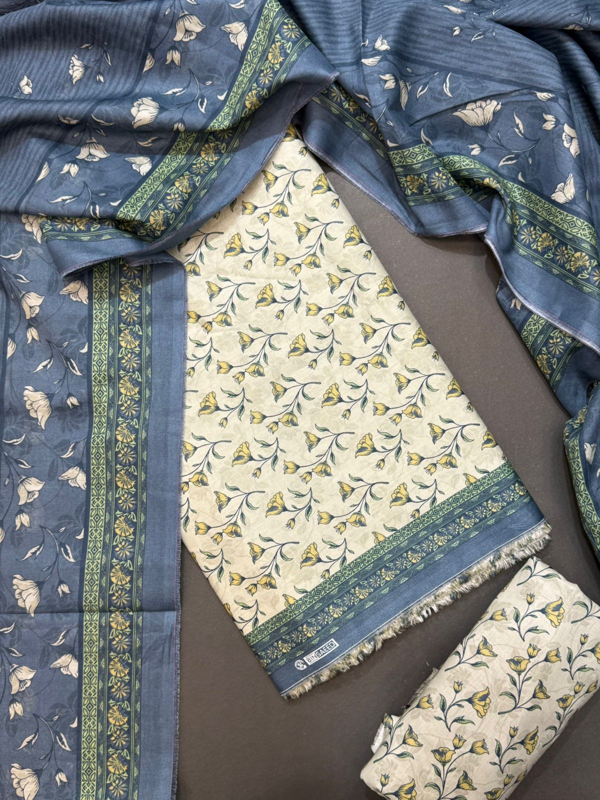 Bin Saeed Printed Lawn Unstitched 3 Piece Suit - D-26
