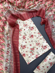 Bin Saeed Printed Lawn Unstitched 3 Piece Suit - D-29