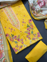 Bin Saeed Printed Lawn Unstitched 3 Piece Suit - D-38
