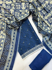 Bin Saeed Printed Lawn Unstitched 3 Piece Suit - D-43