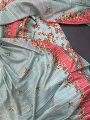 Bin Saeed Printed Lawn Unstitched 3 Piece Suit - D-45