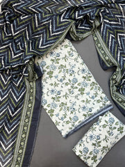 Bin Saeed Printed Lawn Unstitched 3 Piece Suit - D-47