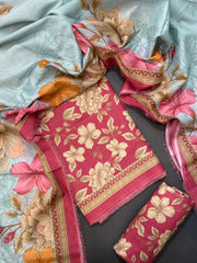 Bin Saeed Printed Lawn Unstitched 3 Piece Suit - D-50