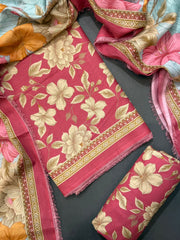 Bin Saeed Printed Lawn Unstitched 3 Piece Suit - D-50