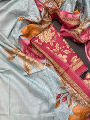 Bin Saeed Printed Lawn Unstitched 3 Piece Suit - D-50