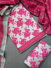 Bin Saeed Printed Lawn Unstitched 3 Piece Suit - D-54