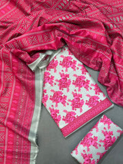 Bin Saeed Printed Lawn Unstitched 3 Piece Suit - D-54