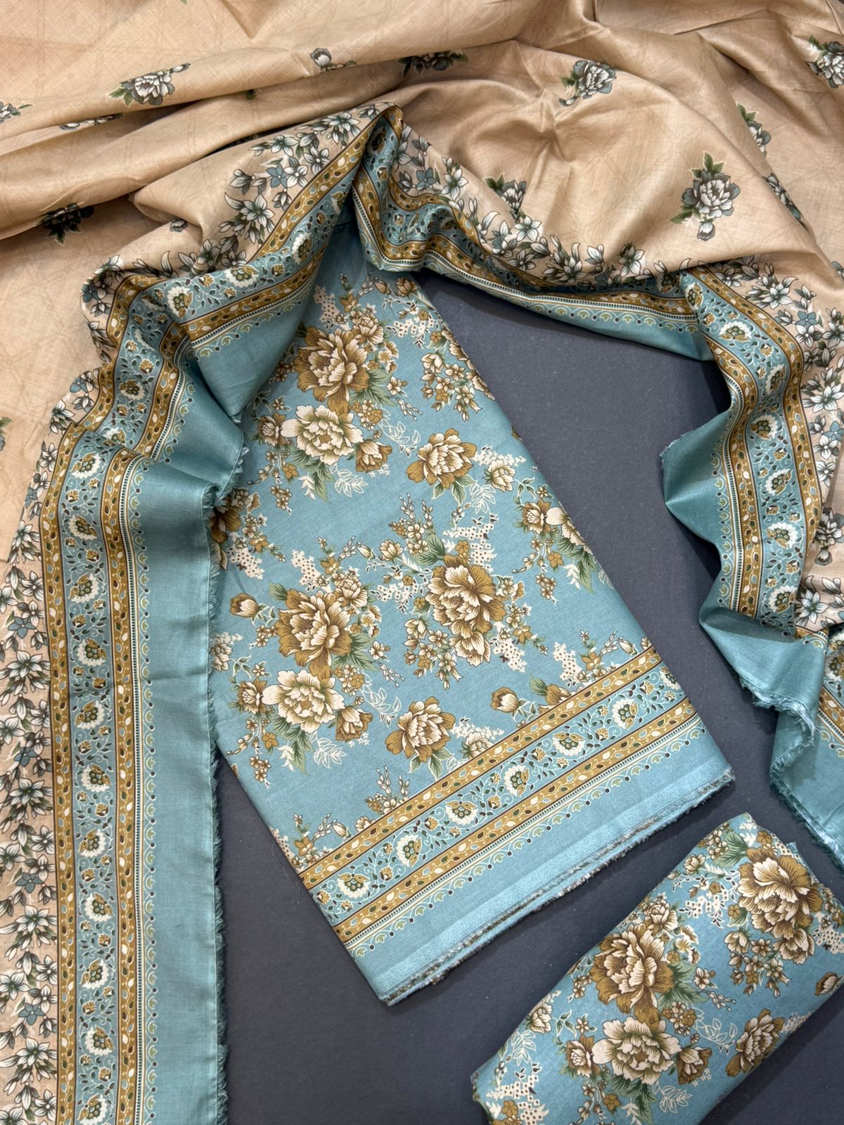 Bin Saeed Printed Lawn Unstitched 3 Piece Suit - D-57