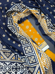 Bin Saeed Printed Lawn Unstitched 3 Piece Suit - D-62