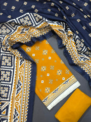 Bin Saeed Printed Lawn Unstitched 3 Piece Suit - D-62
