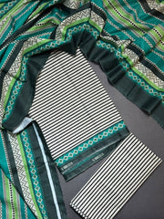 Bin Saeed Printed Khaddar Unstitched 3 Piece Suit - D-1