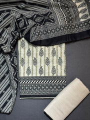Bin Saeed Printed Khaddar Unstitched 3 Piece Suit - D-9