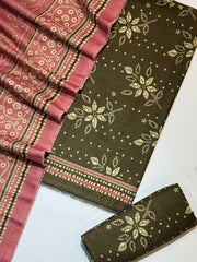 Bin Saeed Printed Khaddar Unstitched 3 Piece Suit - D-6