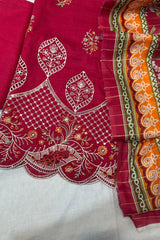 Bin Saeed Embroiderd Lawn Unstitched 3 Piece - AS - 2529 - Mustard - Summer Collection